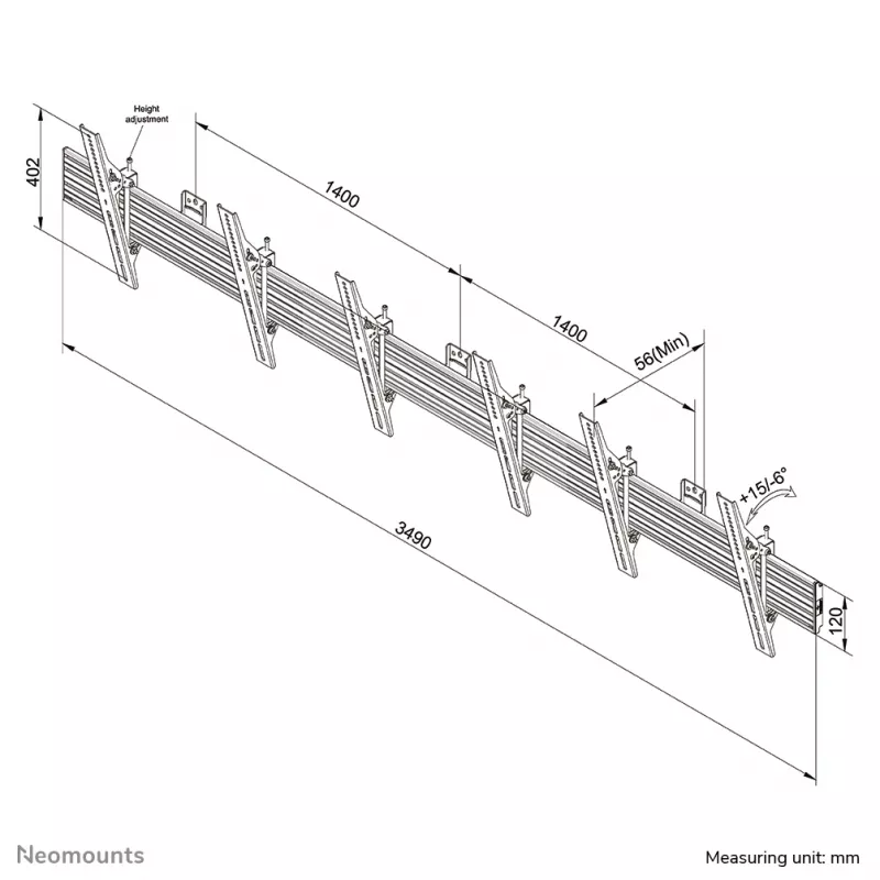 Neomounts NMPRO-WMB3 menuboard-muurbeugel 32-55 inch - kantelbaar