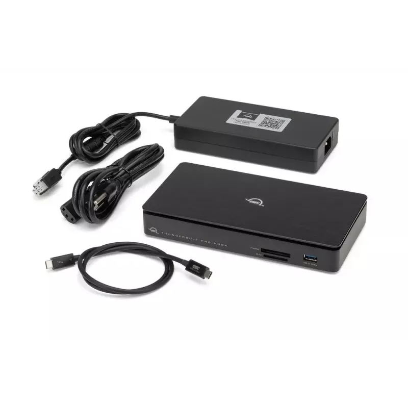 OWC Thunderbolt Pro Dock bedraad Thunderbolt 3 zwart 85W stroomvoorziening 40 Gbit/s