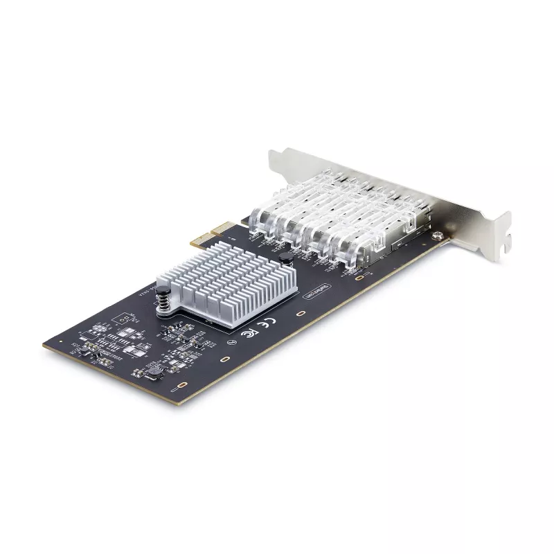 StarTech.com 4-poorts GbE SFP-netwerkkaart, PCIe 2.0 x2 (x4, x8, x16 compatibel), Intel I350-AM4 4x 1GbE-controller, 1000BASE koper/glasvezel, desktop/server quad-port Gigabit Ethernet NIC - Windows & Linux