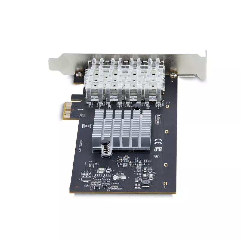 StarTech.com 4-poorts GbE SFP-netwerkkaart, PCIe 2.0 x2 (x4, x8, x16 compatibel), Intel I350-AM4 4x 1GbE-controller, 1000BASE koper/glasvezel, desktop/server quad-port Gigabit Ethernet NIC - Windows & Linux