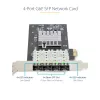 StarTech.com 4-poorts GbE SFP-netwerkkaart, PCIe 2.0 x2 (x4, x8, x16 compatibel), Intel I350-AM4 4x 1GbE-controller, 1000BASE koper/glasvezel, desktop/server quad-port Gigabit Ethernet NIC - Windows & Linux