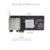 StarTech.com 4-poorts GbE SFP-netwerkkaart, PCIe 2.0 x2 (x4, x8, x16 compatibel), Intel I350-AM4 4x 1GbE-controller, 1000BASE koper/glasvezel, desktop/server quad-port Gigabit Ethernet NIC - Windows & Linux