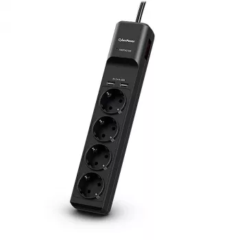 CyberPower P0420SUD0-DE overspanningsbeveiliging zwart 4 AC-uitgangen 200 - 250 V 1,8 m