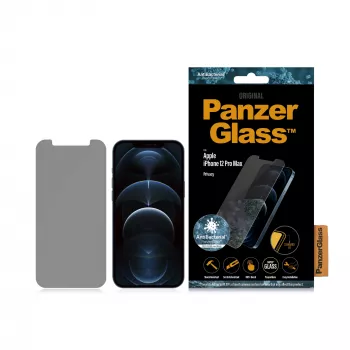 Displayscherm PanzerGlass voor Apple iPhone 12 Pro Max, gehard glas + PET, privacyfilter, 6,7 inch