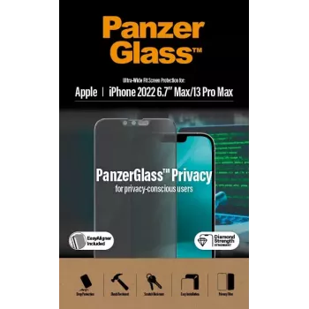 PanzerGlass ® privacy-displayscherm iPhone 14 Plus | 13 Pro Max | Ultra-Wide Fit met EasyAligner