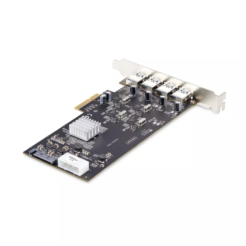 StarTech.com 4-poorts USB PCIe-kaart, USB 3.2 5 Gbit/s, PCI Express-uitbreidingskaart met 4 onafhankelijke USB-controllers, 4 USB-A-poorten, Windows/macOS/Linux