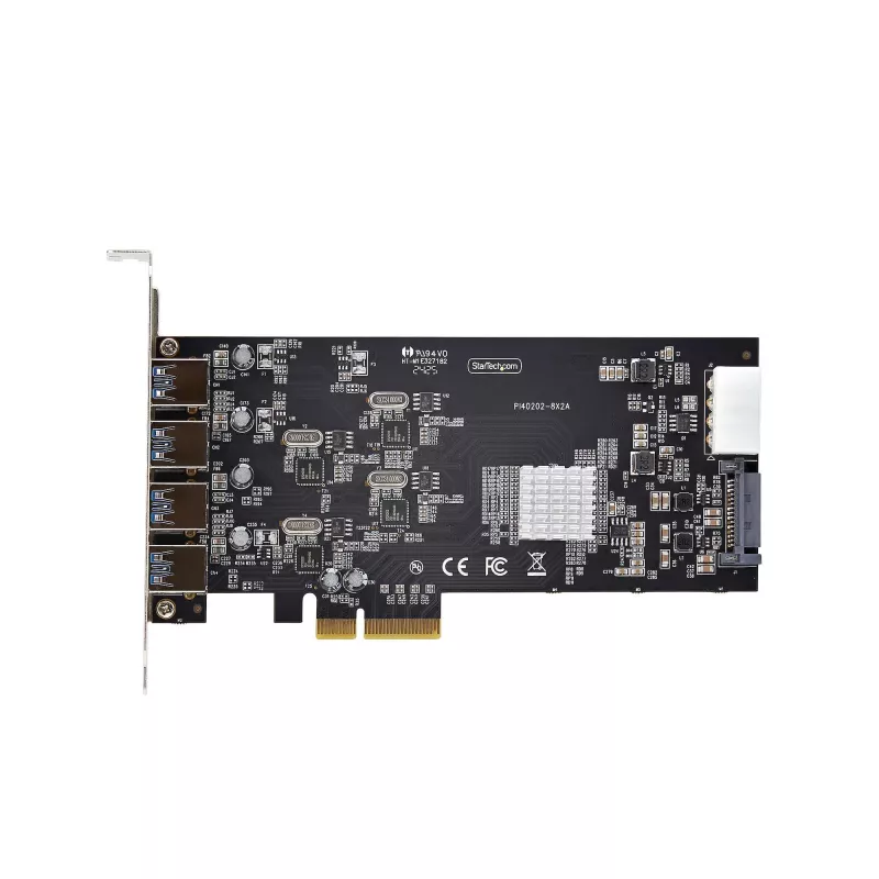 StarTech.com 4-poorts USB PCIe-kaart, USB 3.2 5 Gbit/s, PCI Express-uitbreidingskaart met 4 onafhankelijke USB-controllers, 4 USB-A-poorten, Windows/macOS/Linux