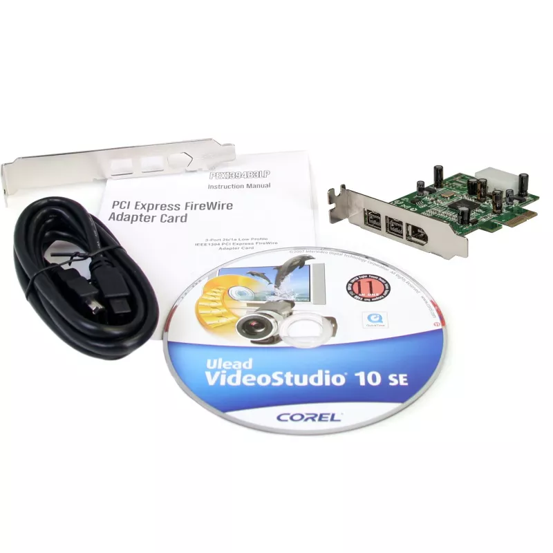 StarTech.com 3 poorts 2b 1a low profile 1394 PCI Express FireWire-kaartadapter