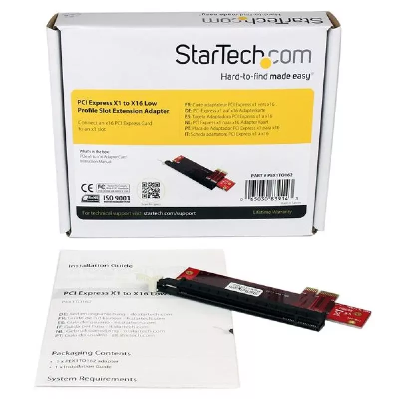 StarTech.com PCI Express X1 naar X16 low profile slot uitbreidingsadapter