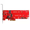 StarTech.com 2x M.2 SATA SSD-controllerkaart – PCIe, PCIe, M.2, full-height / low-profile, PCI 2.0, rood, CE, FCC, TAA