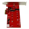 StarTech.com 2x M.2 SATA SSD-controllerkaart – PCIe, PCIe, M.2, full-height / low-profile, PCI 2.0, rood, CE, FCC, TAA