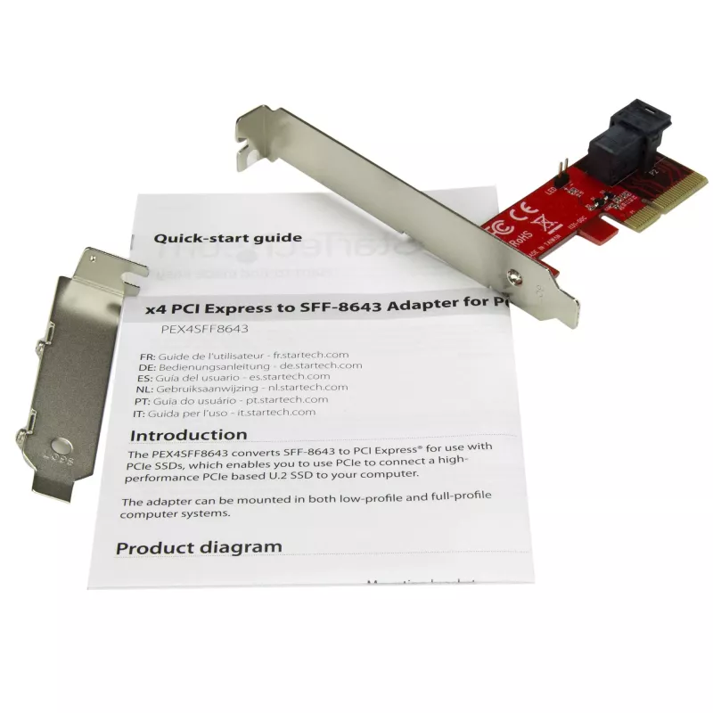 StarTech.com x4 PCI Express naar SFF-8643 adapter voor PCIe NVMe U.2 SSD