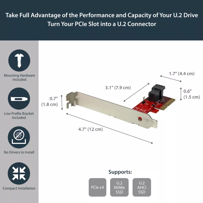StarTech.com x4 PCI Express naar SFF-8643 adapter voor PCIe NVMe U.2 SSD