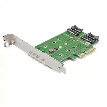 StarTech.com 3-poorts M.2 SSD (NGFF) adapterkaart – 1 x PCIe (NVMe) M.2, 2 x SATA III M.2 – PCIe 3.0
