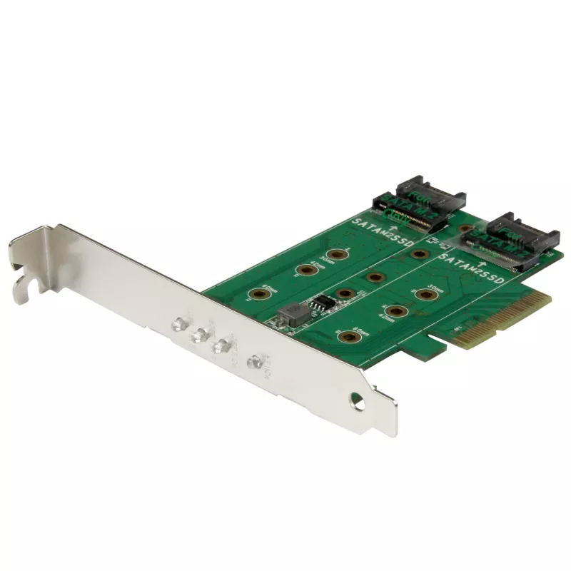 StarTech.com 3-poorts M.2 SSD (NGFF) adapterkaart – 1 x PCIe (NVMe) M.2, 2 x SATA III M.2 – PCIe 3.0