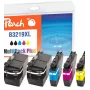 Peach Combi Pack Plus, compatibel met Brother LC-3219XL, hoge (XL) capaciteit, zwart, cyaan, magenta, geel, 62 ml, 15 ml, 5 stuks, combipack