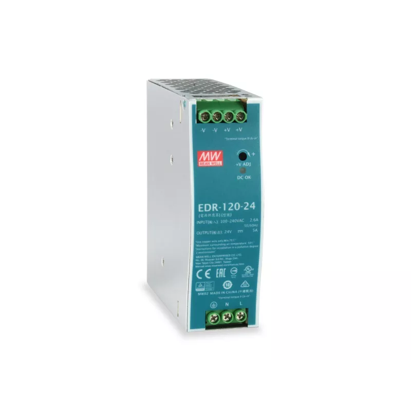 LevelOne 24V DC industriële voeding, 120W, DIN-railmontage