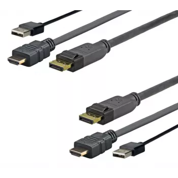 Vivolink PROHDMIUSBDP5 videokabel-adapter 5 m DisplayPort HDMI + USB zwart