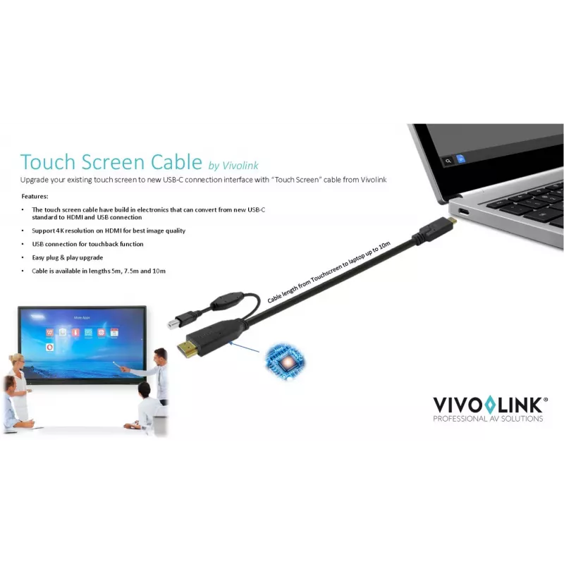 Vivolink PROUSBCHDMIUSBB7.5 USB-kabel USB 3.2 Gen 1 (3.1 Gen 1) 7,5 m USB-C zwart