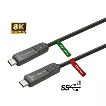 Vivolink PROUSBCMM12.5OP USB-kabel USB 3.2 Gen 2 (3.1 Gen 2) 12,5 m USB C zwart