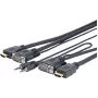 Vivolink PROVGAHDMIFLY3 videokabel-adapter 3 m VGA (D-Sub) + 3,5 mm HDMI Type-A (standaard) zwart