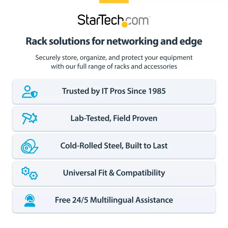 StarTech.com RACK-2U-14-BRACKET 2U 19-inch netwerkrack voor wandmontage, 14 inch diep (laag profiel), patchpaneelbeugel, draagvermogen 35 kg (77 lbs), zwart