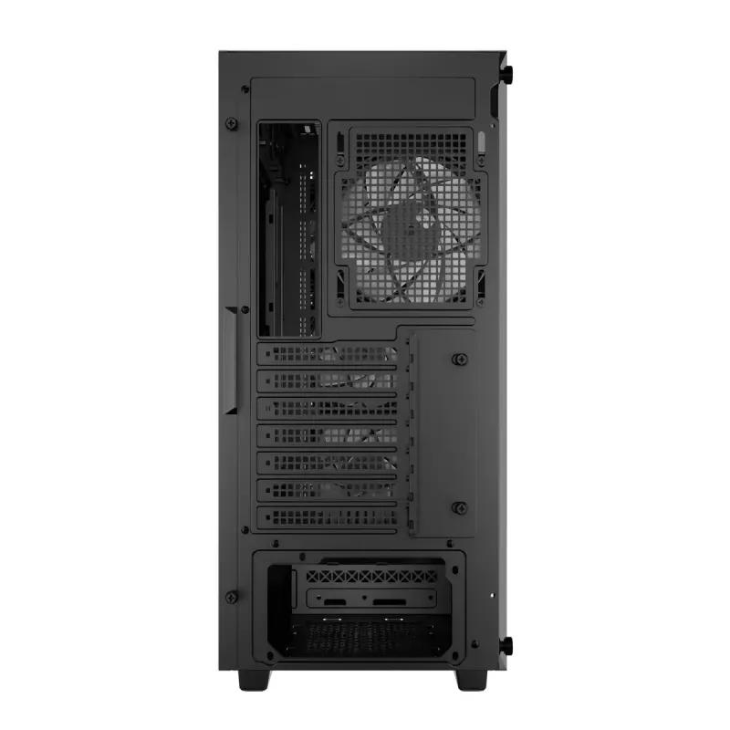 PC-behuizing DeepCool CC560 V2 midi tower zwart — ATX/microATX, gehard glas, RGB-front, 360mm front-radiator, 370mm GPU