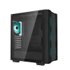 PC-behuizing DeepCool CC560 V2 midi tower zwart — ATX/microATX, gehard glas, RGB-front, 360mm front-radiator, 370mm GPU