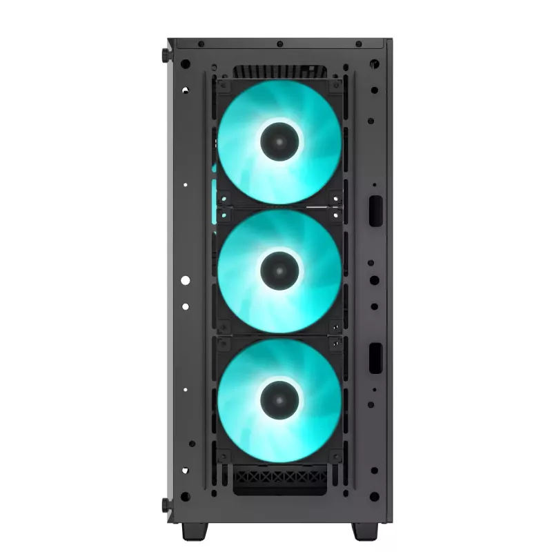 PC-behuizing DeepCool CC560 V2 midi tower zwart — ATX/microATX, gehard glas, RGB-front, 360mm front-radiator, 370mm GPU