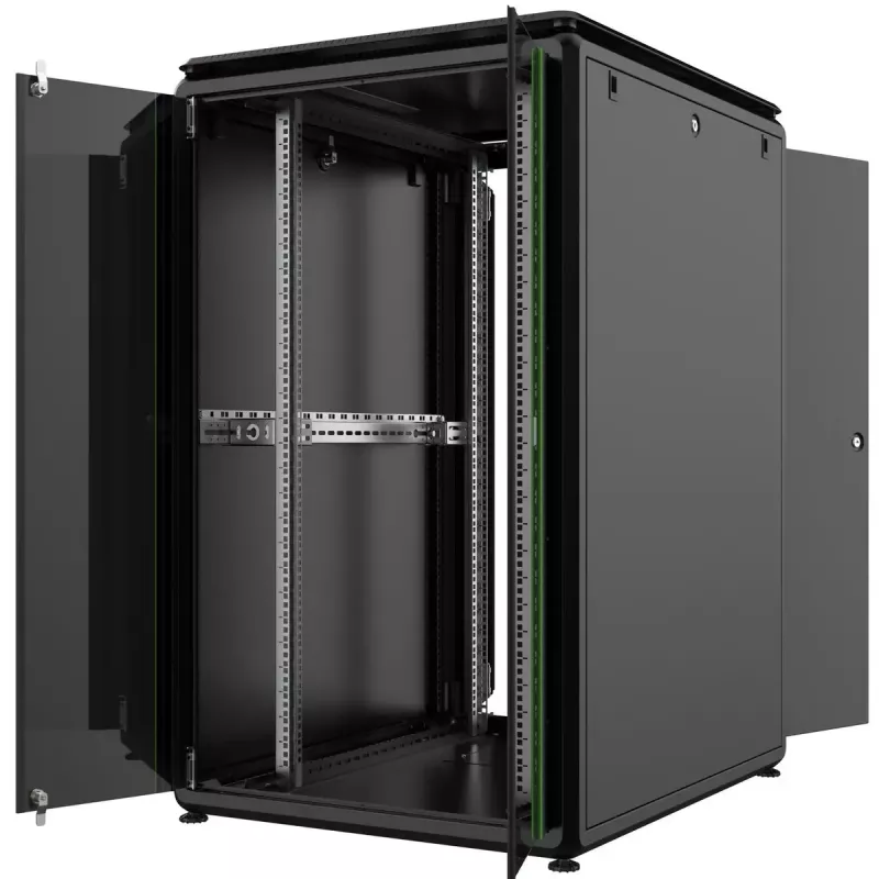 LANVIEW Data Line RDL26U81BL 19" 26U vrijstaande rackkast, 800 x 1000 x 1342 mm, zwart
