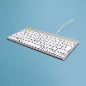 R-Go Tools ergonomisch toetsenbord R-Go Compact Break, compact toetsenbord met pauzesoftware, QWERTZ (DE), bedraad, wit