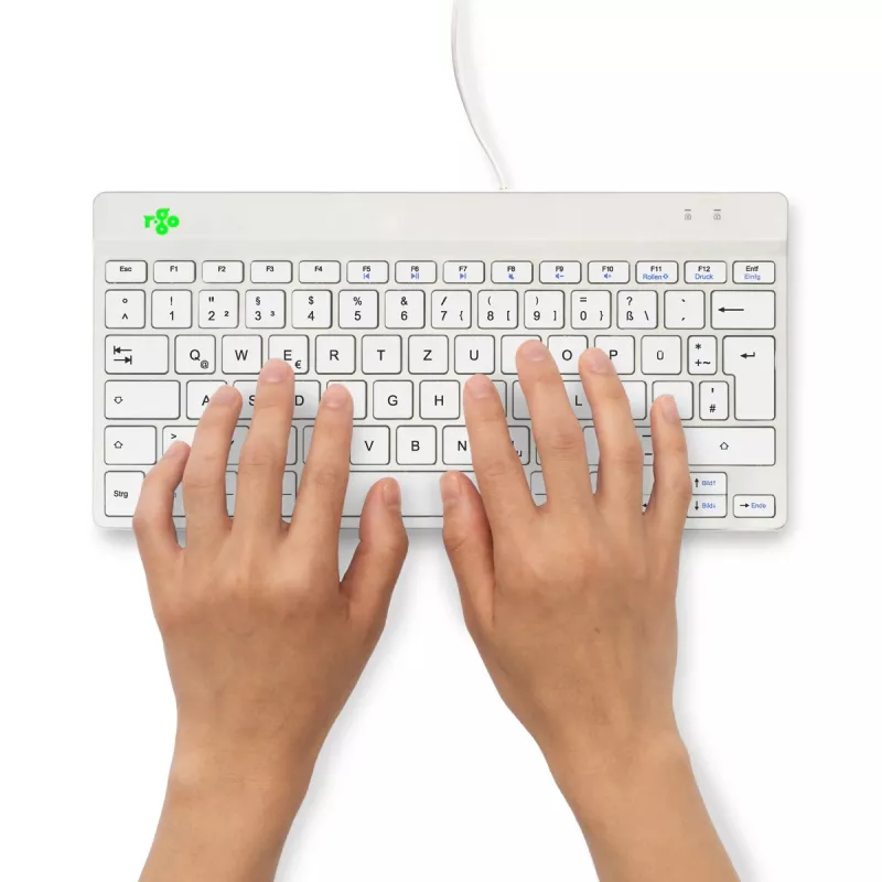 R-Go Tools ergonomisch toetsenbord R-Go Compact Break, compact toetsenbord met pauzesoftware, QWERTZ (DE), bedraad, wit