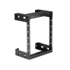 StarTech.com 12HE 19 inch wandmontage-netwerkkast – 12 inch diep 2-paals open-frame serverkast voor data/AV/IT/computerapparatuur/patchpaneel met kooimoeren & schroeven 90 kg draagvermogen, zwart (RK12WALLO)