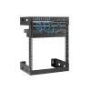 StarTech.com 12HE 19 inch wandmontage-netwerkkast – 12 inch diep 2-paals open-frame serverkast voor data/AV/IT/computerapparatuur/patchpaneel met kooimoeren & schroeven 90 kg draagvermogen, zwart (RK12WALLO)