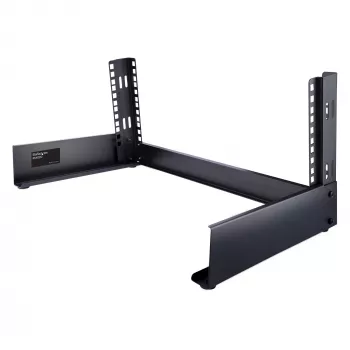StarTech.com 2-paals 4HE desktop-serverrack, klein open-frame 19 inch computerrack, compact netwerkrack voor AV-/studio-/data-/IT-apparatuur – vrijstaand twee-paals rack voor thuis/kantoor