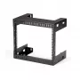 StarTech.com 8U 19 inch wandmontage-netwerkrack – 12 inch diep 2-paals open-frame serverruimterack voor data-/AV-/IT-/computerapparatuur/patchpaneel met kooimoeren en schroeven, 135 lb draagvermogen, zwart (RK812WALLO)