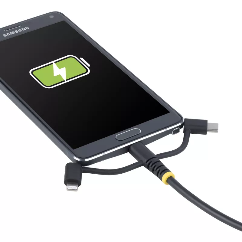 StarTech.com 1m robuuste USB-multilaadkabel, USB naar Lightning/Micro-USB/Type-C, Apple MFi gecertificeerd, aramide mantel, universele 3-in-1 USB-laadkabel voor iPhone/iPad/Android