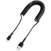 StarTech.com 1m (3ft) USB naar Lightning kabel, MFi-gecertificeerd, spiraalvormige iPhone oplaadkabel, zwart, duurzame TPE-mantel aramidevezel, robuuste spiraalkabel Lightning