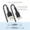 StarTech.com 1m (3ft) USB naar Lightning kabel, MFi-gecertificeerd, spiraalvormige iPhone oplaadkabel, zwart, duurzame TPE-mantel aramidevezel, robuuste spiraalkabel Lightning