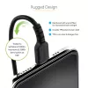 StarTech.com 1m (3ft) USB naar Lightning kabel, MFi-gecertificeerd, spiraalvormige iPhone oplaadkabel, zwart, duurzame TPE-mantel aramidevezel, robuuste spiraalkabel Lightning