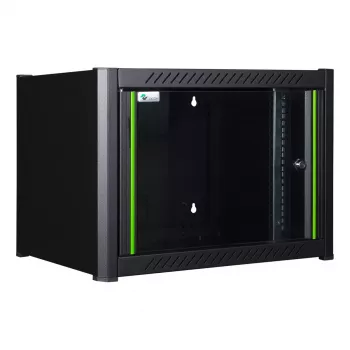 Wandmontagerack LOGON RWM07U45BL 7U zwart sleutelslot kabelmanagement