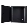 Wandmontagerack LOGON RWM12U45BL 12U zwart sleutelslot kabelmanagement