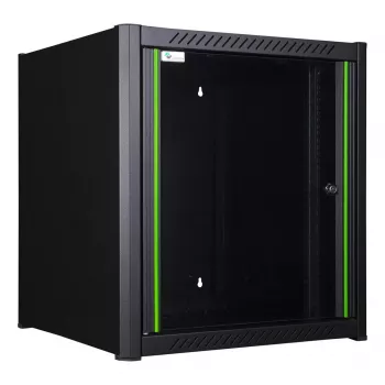 Wandmontagerack LOGON RWM12U45BL 12U zwart sleutelslot kabelmanagement