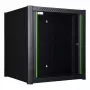 Wandmontagerack LOGON RWM12U45BL 12U zwart sleutelslot kabelmanagement
