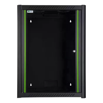 Wandmontagekast LOGON RWM16U56BL 16U zwart sleutelslot kabelmanagement