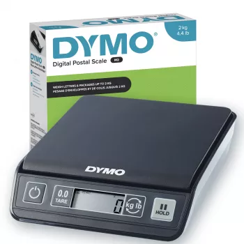 DYMO M2 digitale verzendweegschaal | 2 kg capaciteit USB postweegschaal | compact formaat 18,5 cm L x 16,1 cm B x 4,4 cm H