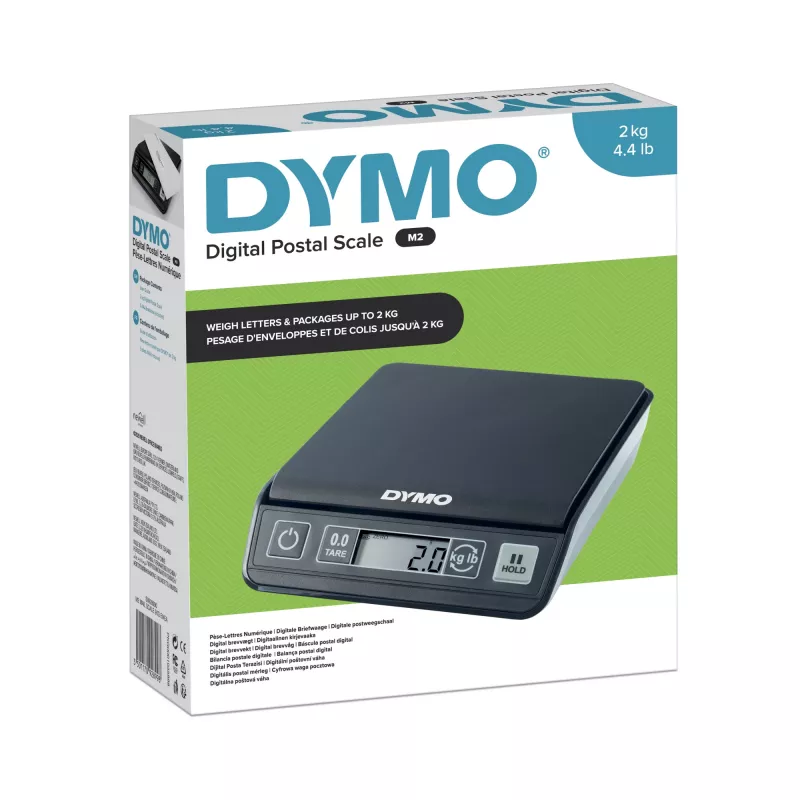 DYMO M2 digitale brievenweger, 2 kg, LCD, 3x AAA, 18,5 x 16,1 x 4,4 cm, zwart