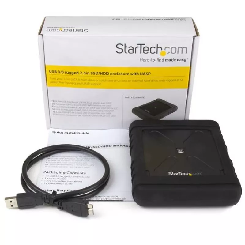 StarTech.com robuuste externe harde schijf behuizing - USB 3.0 naar 2,5-inch SATA 6 Gbit/s HDD of SSD - UASP