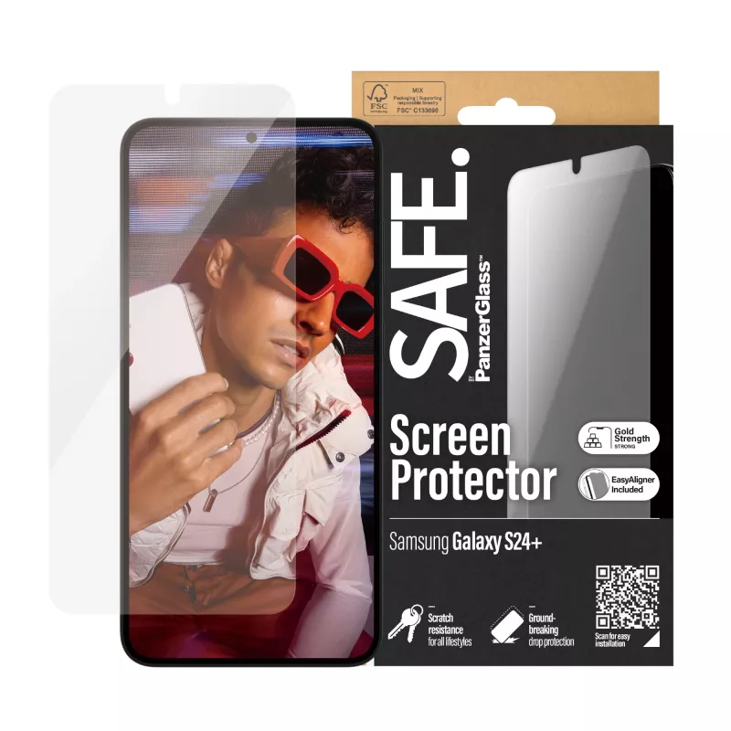 PanzerGlass SAFE. by ® schermbeschermfolie Samsung Galaxy S24+ | Ultra-Wide Fit met EasyAligner