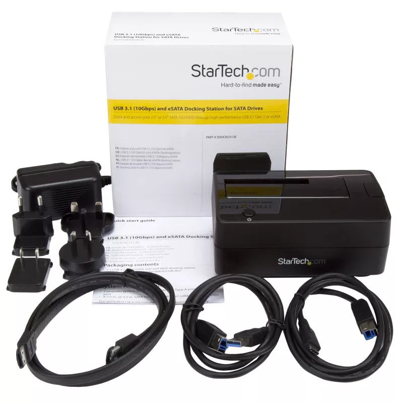StarTech.com Single Bay USB 3.1 / eSATA naar SATA harde schijf-dockingstation, USB 3.1 (10 Gbit/s) harde schijf-dock, externe 2.5/3.5 inch SATA III HDD/SSD dockingstation, top-loading harde schijf-slot